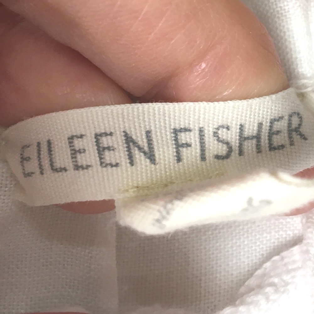 Eileen Fisher White 100% Organic Linen Drawstring Waist Shorts XL Pockets - Picture 5 of 8